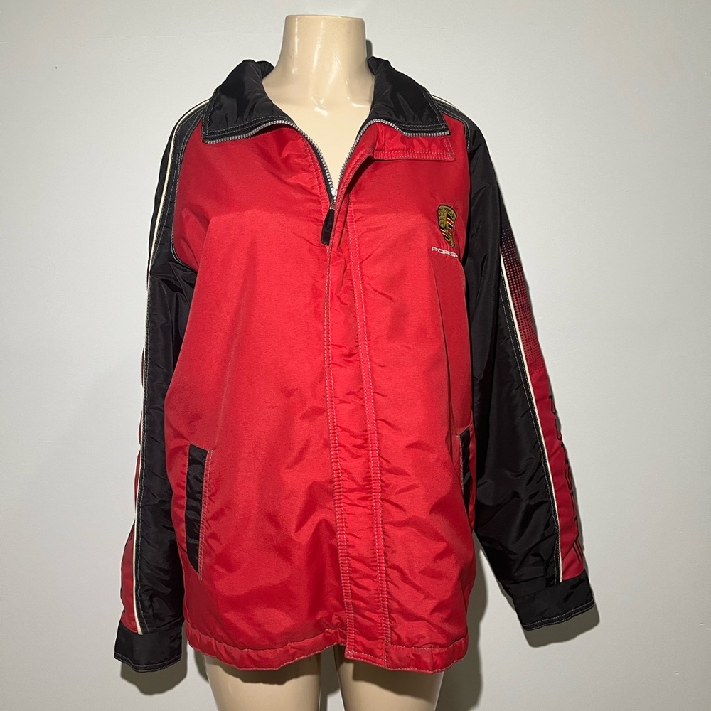 Stylish Red and Black Bomber Jacket